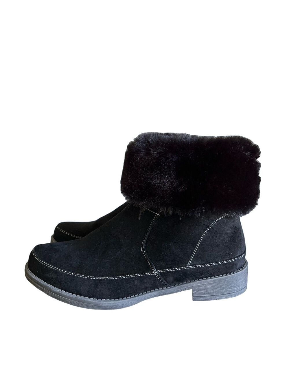 Propet Tabitha Black Fur Topped Women’s Boot Size 10 Wide #463